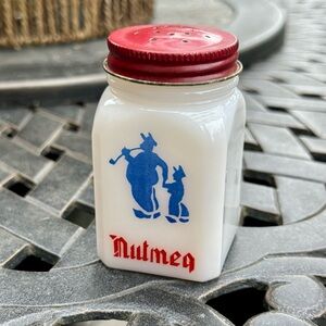 Vintage Sweet Life Nutmeg Shaker with Red Shaker Top
